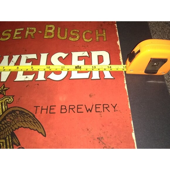Anheuser Busch Budweiser Tin Metal Sign Man Cave Garage Bar Decor 12"x15" - Picture 2 of 3